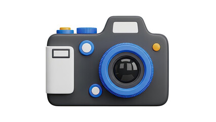 3D Modern camera icon on transparent background