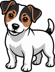 Fototapeta premium Cute cartoon a illustrator vector Jack Russell Terrier
