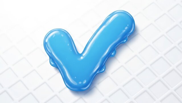 Blue checkmark symbol on white background, representing approval and success. - Powered by Adobe