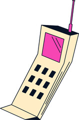 Retro Brick Cellular Phone Graphic