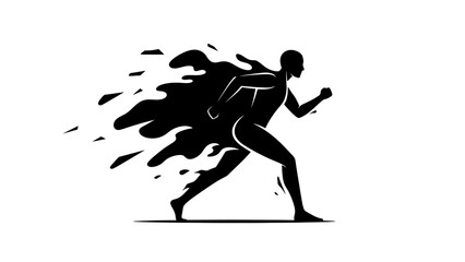 Dynamic Silhouette of a Runner in Motion.