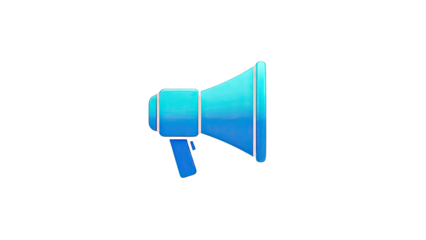 3D Blue Megaphone Icon