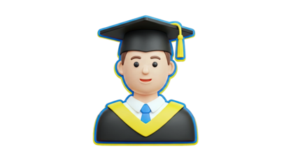 3D Cartoon Graduate Character