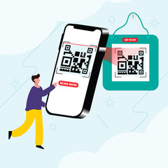  Scan me set collection, scan me illustration, qr code scanning illustration, scan me label fullcolor, scan me banner collection