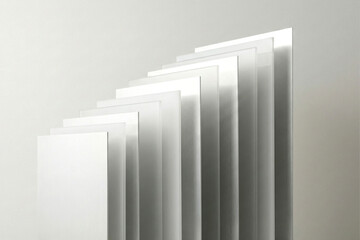 Stacked White Rectangular Panels In Ascending Order image photo