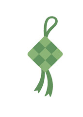 Green Woven Fabric Pouch.