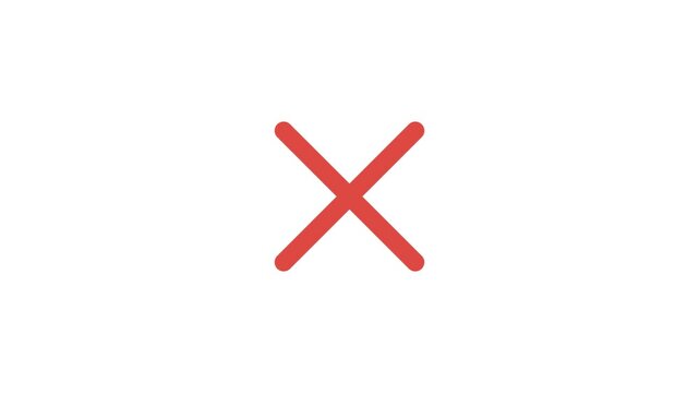 4K Footage Single Transparent Icon Animation Rounded Failed Checking 2