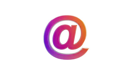 3D At Symbol with Gradient Colors