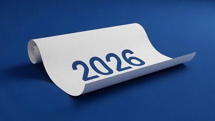 calendar 2026 new year concept with torn paper reveal, fresh start planning background, year 2026 minimal stock image for goals and resolutions