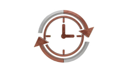 3D Clock with Rotating Arrows Icon