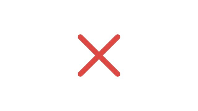 4K Footage Single Transparent Icon Animation Rounded Failed Checking 5
