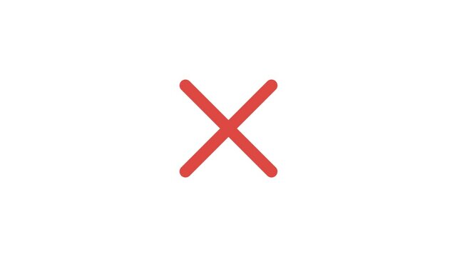4K Footage Single Transparent Icon Animation Rounded Failed Checking 6
