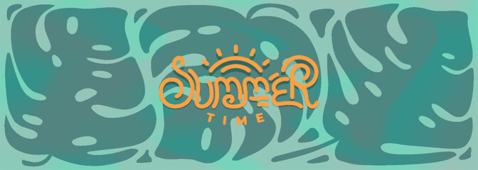 Tropical palm leaves background. Vibrant summer foliage design for posters, banners, covers, and promotional materials. Fresh summertime concept vector illustration.