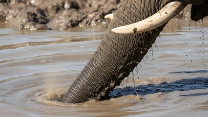 elephant in the water