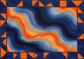 Abstract fluid pattern with triangle motif for modern home decor idea