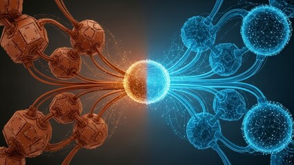 Neural Network Connection - Abstract Representation of Brain Activity and Communication.