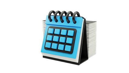 3D Blue Desk Calendar Icon