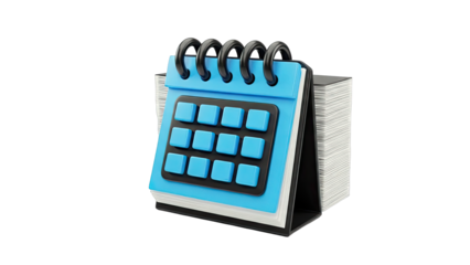 3D Blue Desk Calendar Icon