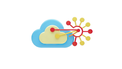 3D Cloud Network Connection Icon