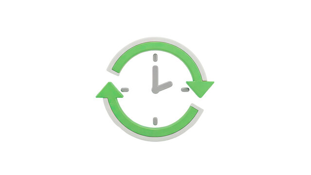 3D Clock with Recycling Arrows