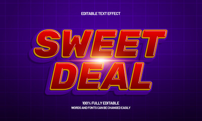 Sweet deal editable sale text effect for black friday, year end sale