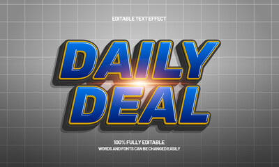 Daily deal editable sale text effect for black friday, year end sale