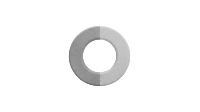 Abstract Ring Shape with Dual Tone Concrete Texture on transparent background - Powered by Adobe