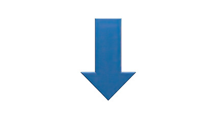3D Blue 3D Arrow Pointing Down on transparent background