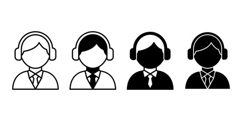 Customer Support Black Icon Bundle for Help Service