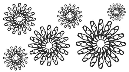 Lind drawing of star flowers