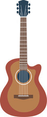 Simple Flat Style Acoustic Guitar Musical Instrument Illustration Design