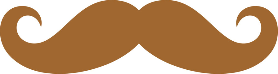 Simple Flat Brown Mustache Retro Facial Hair Style Icon