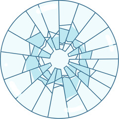 Simple Flat Broken Glass Round Shape Illustration Icon Graphic Element