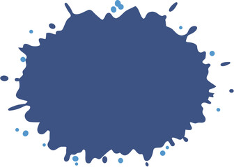 Minimalist Flat Design Blue Paint Splatter Blot Stain Illustration