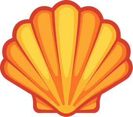 Simple Flat Design Shell Isolated on White Background Illustration