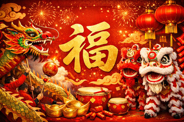 Fototapeta premium chinese new year decoration