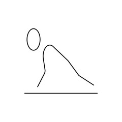 Athletic figure performing a push-up exercise on a flat surface, stylized line art depicting fitness and healthy lifestyle activity.