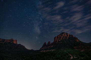 Sedona Milky Way starscape over rugged wilderness