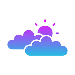 Fototapeta premium Clouds And Sun Icon