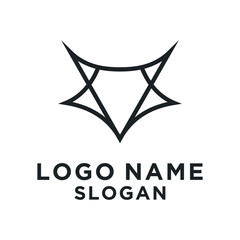 black outline fox vector logo