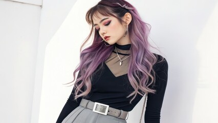 A smiling blond businesswoman works on a laptop in a casual office setting while using a notebook and tablet to manage her business technology