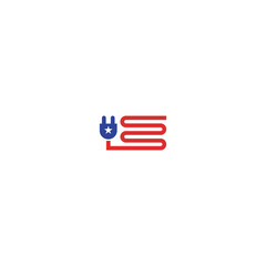 American Flag Electricity Vector