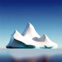 Snowy Iceberg Mountain Landscape Under Blue Sky &ndash; Serene Arctic Seascape for Stock Visuals