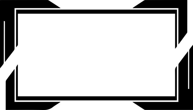 Futuristic Tech Style Border Frame for Gaming Overlay or Digital User Interface Design