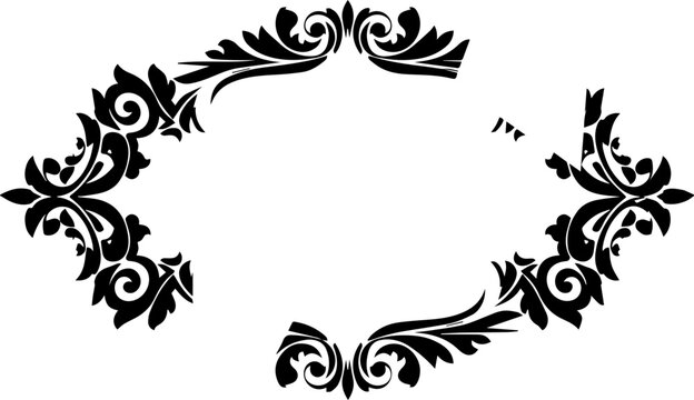 Decorative colorful filigree frame with elegant teal yellow and orange scrollwork patterns