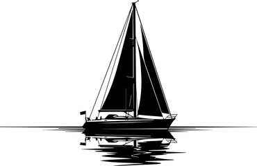 Elegant sailboat gliding across calm waters, a symbol of freedom, adventure, and luxury yachting, perfect for travel, leisure, and nautical themes © Teh