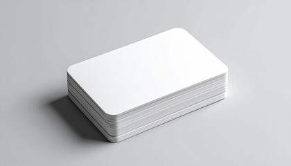 Blank White Rounded Card Mockup on Clean Gray Background 