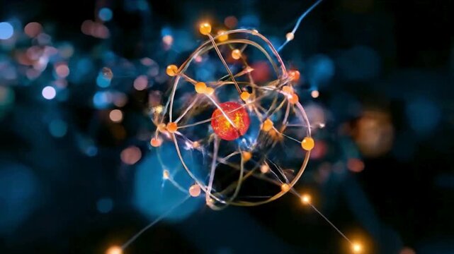 Atoms and molecules in science, Atomic structure, Colorful atomic bonds