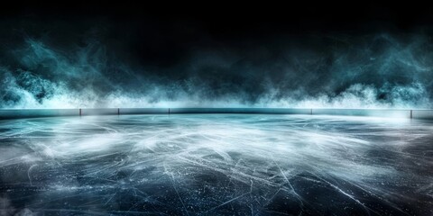 Abstract representation of a frozen hockey ice rink