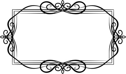 Elegant flourish frame with vintage charm for invitations, announcements, and designs, offering a classic touch and sophisticated appeal in a timeless style